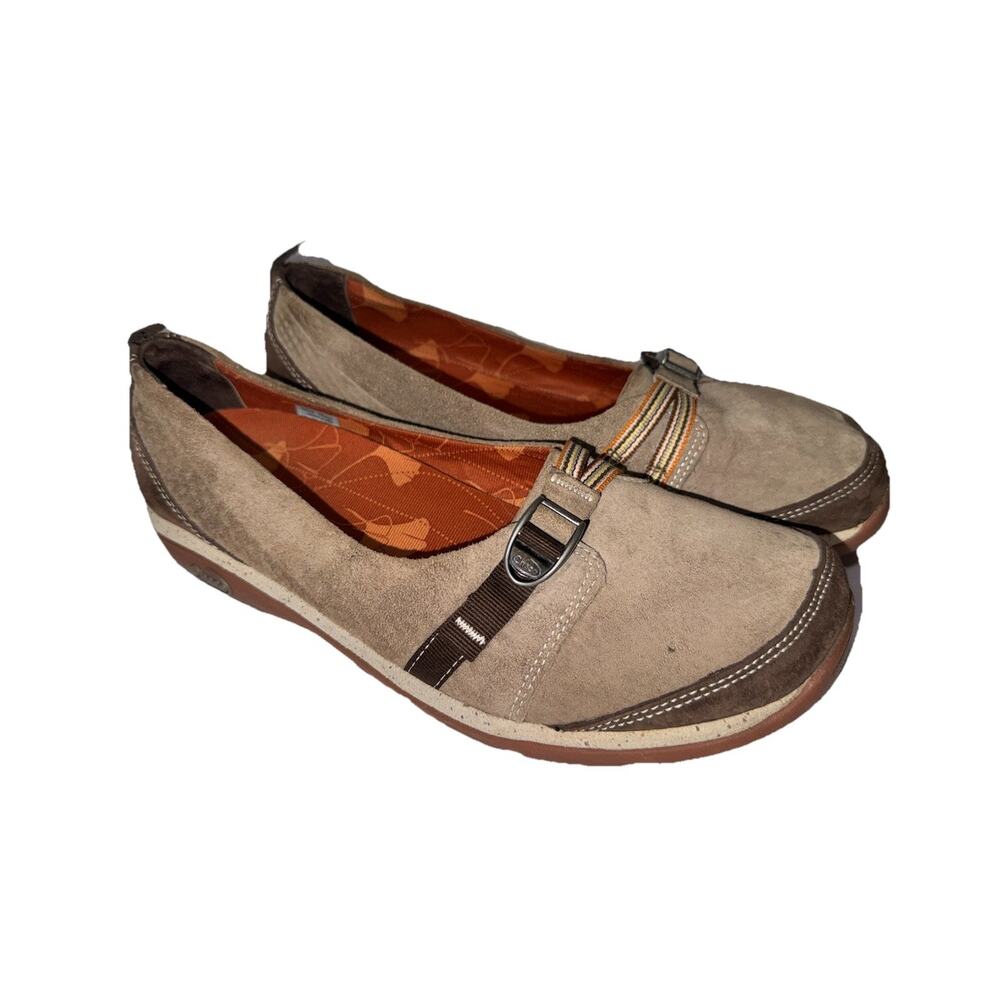 Chaco Womens 10 Slip On Shoes Suede Leather Flats Brown Mary Jane Comfort